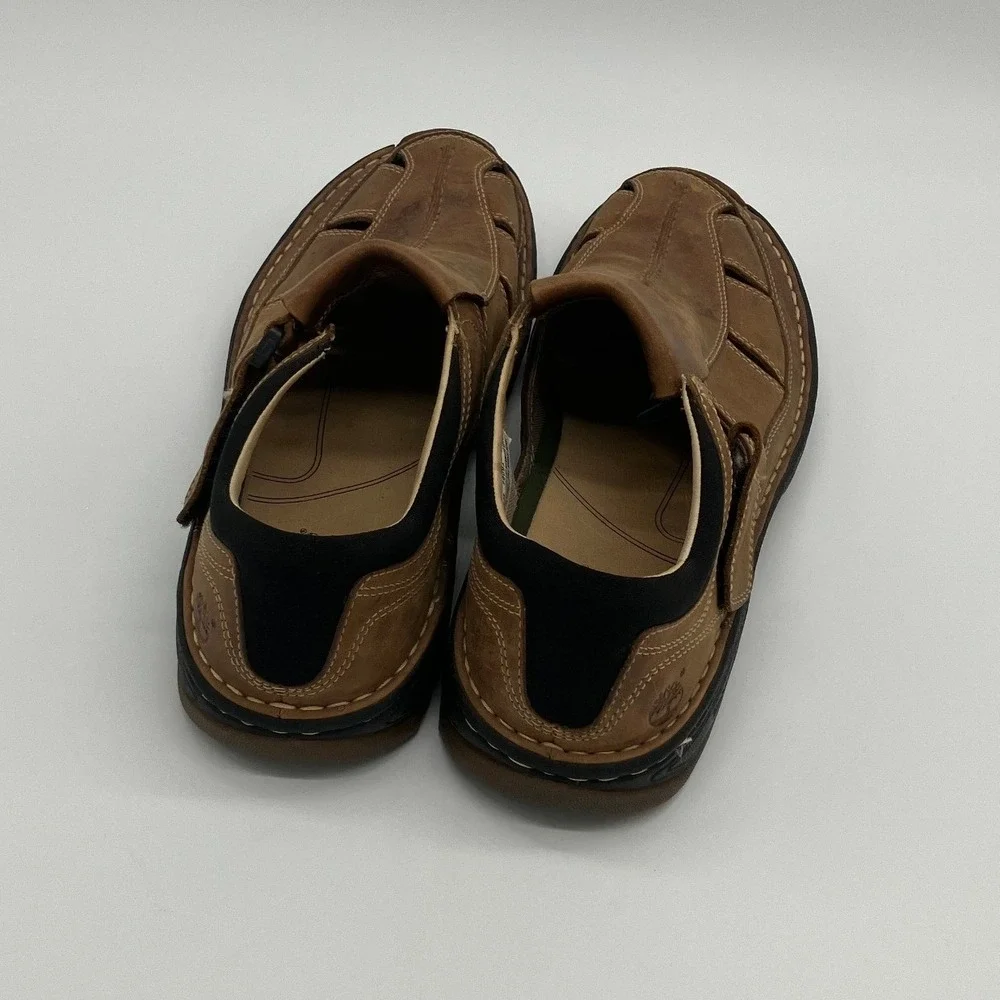 Timberland Smart Comfort Series Brown Leather Sandals Shoes Mens Size 11.5 M